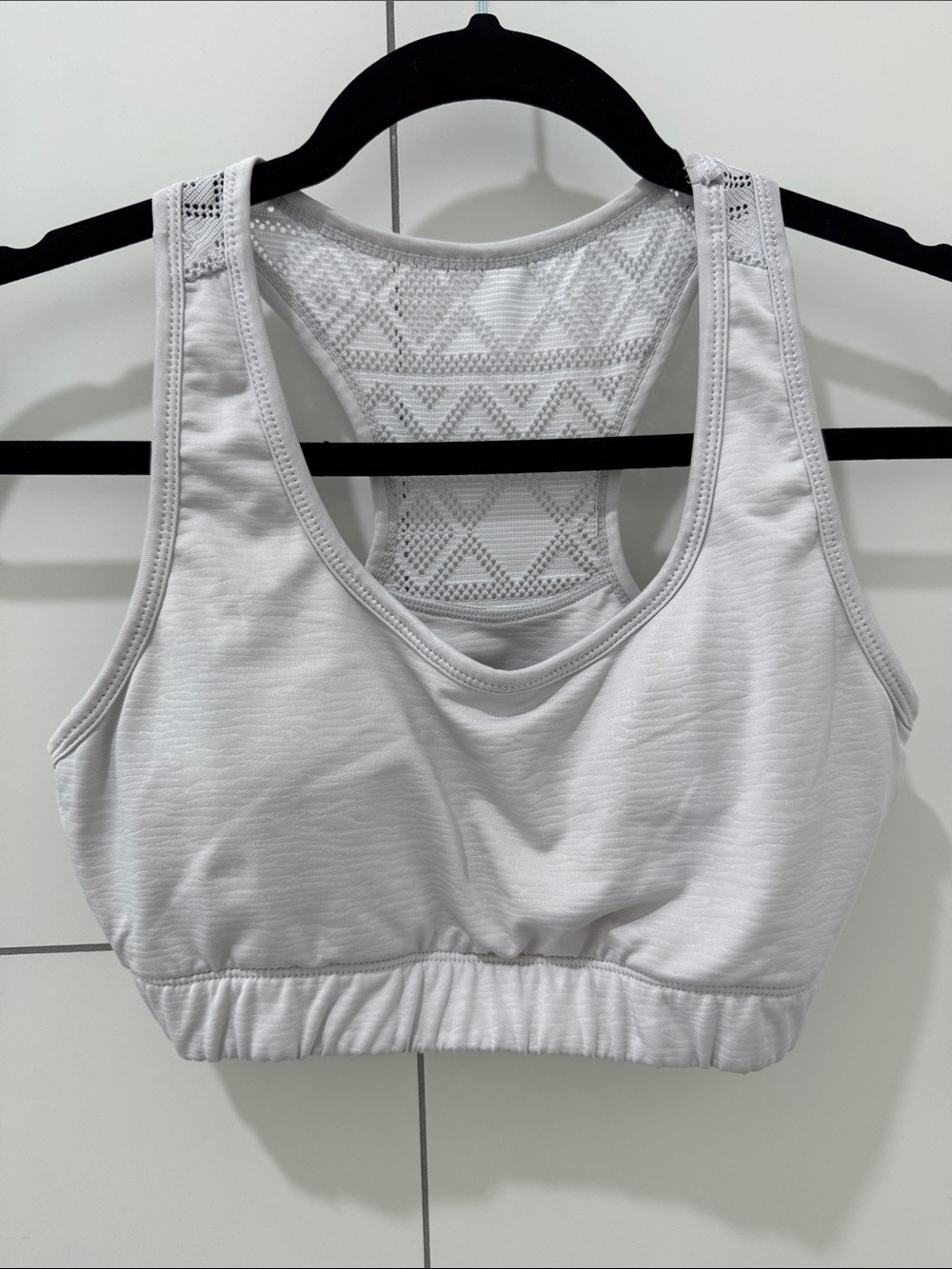Zyia Active Women's White Lace-Back Sports Bra